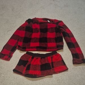 Urban Planet Kids Red and Black Plaid Pajama Set